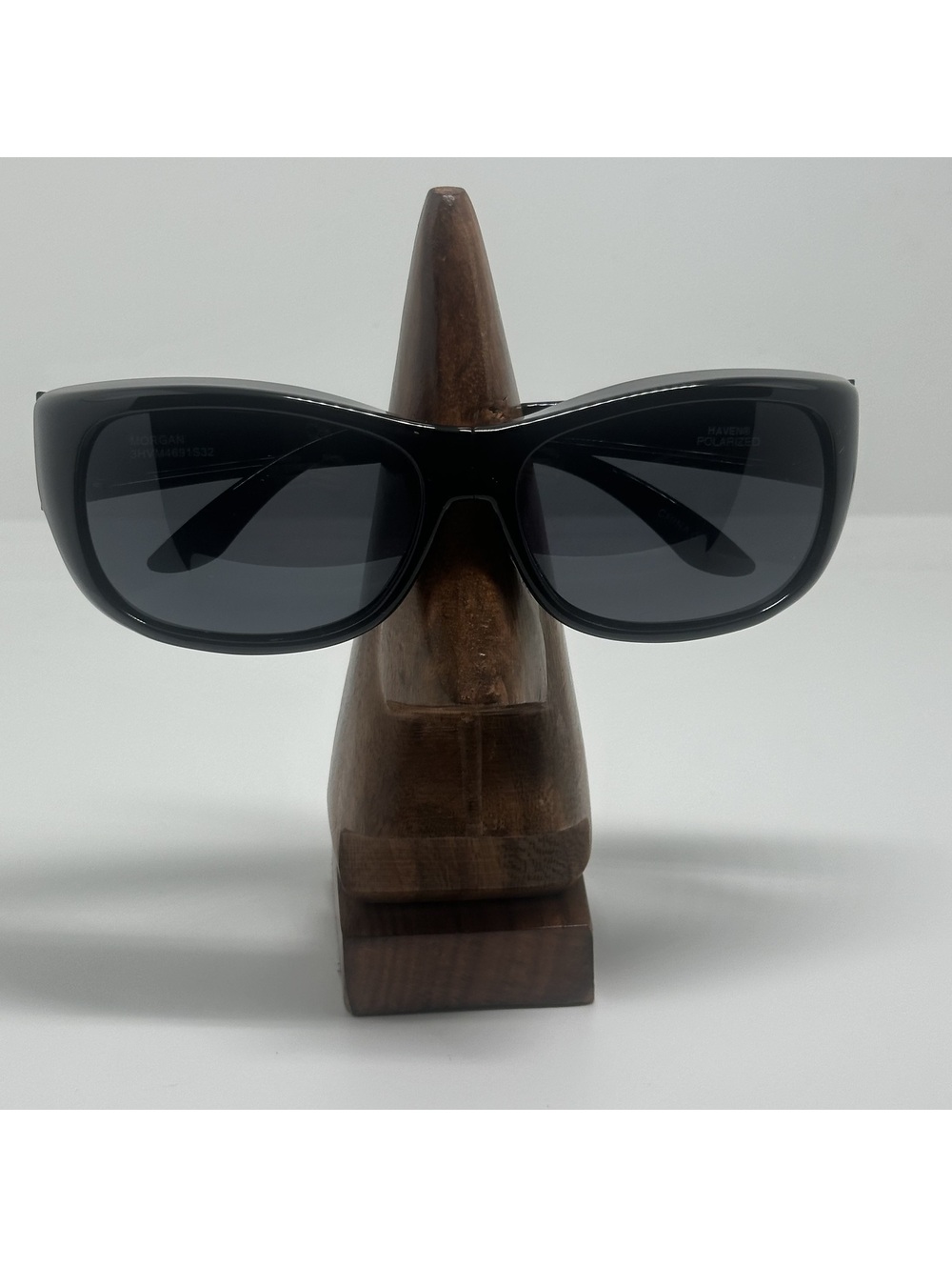Haven Morgan Black Rectangular Folding Fit Over Sunglasses with Polarized Lenses